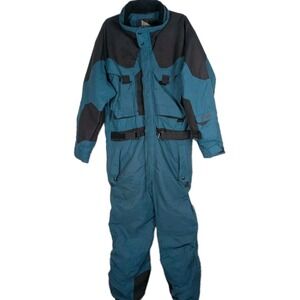 Cornice Snowsuit SkiSuit One Piece Green Snow Bib, Retro, Vintage, Size LARGE!!